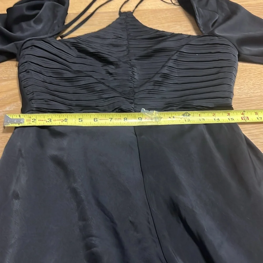 ASTR The Label Cinched Halter Tie Midi dress women size M black dress